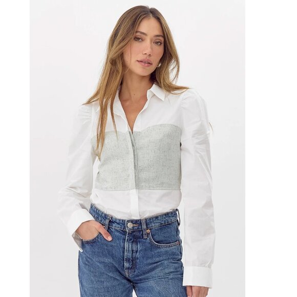 Greylin Nora Smocked Linen Shirt - Picture 2 of 7